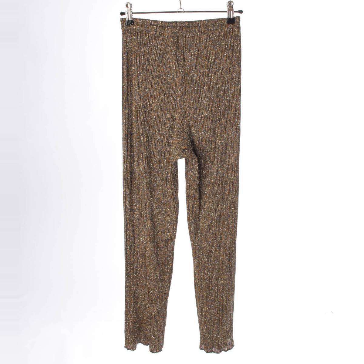 [Pleated Please Issey Miyake] PLEATS PLEASE ISSEY Easy Pants All-over Pattern Bottoms Slacks PP92-JF041 Brown 2 [Used] [Authenticated and Guaranteed Authentic] 215124