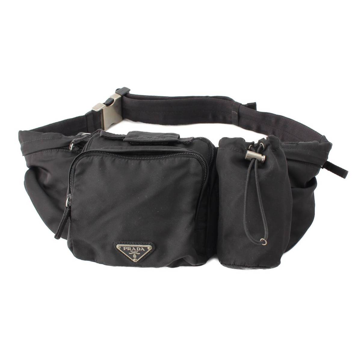 [PRADA] Prada Montana Tessuto Nylon Belt Bag/Waist Bag VA0056 Black [Used] [Authenticated/Genuine Product Guaranteed] 215150