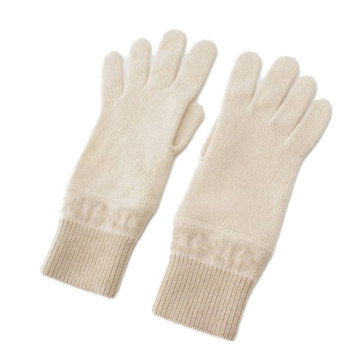 [Hermes] Hermes Heaven Cashmere Gloves Chaine d'Ancre Ivory S [Used] [Authenticated and Guaranteed Authentic] 215166