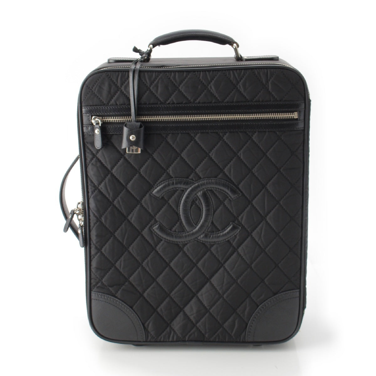 Chanel Paris New York Line Matelasse Carry Bag Nylon Black 12656726