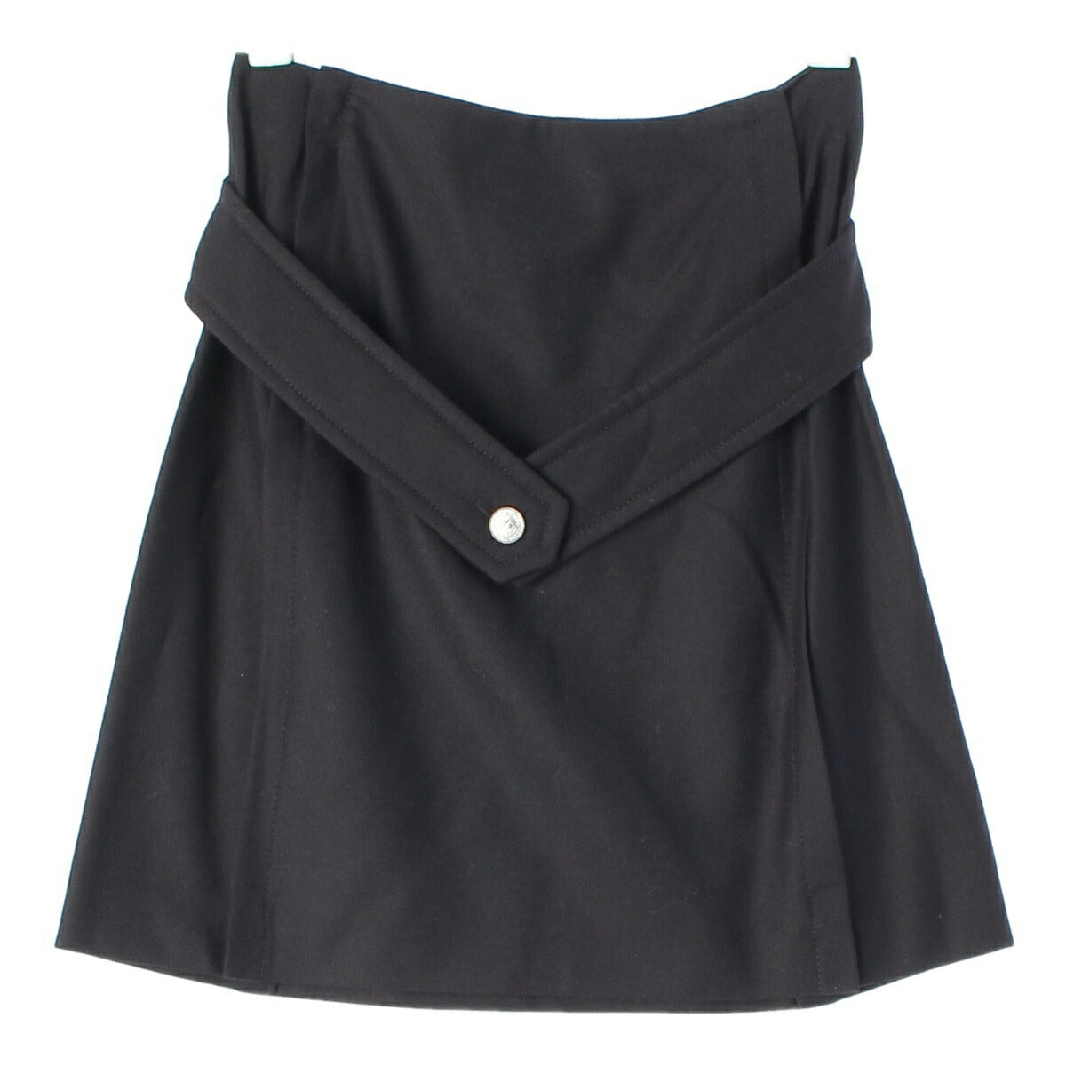 Chanel 07A COCO Mark Button Belted Skirt Cambon Button P31295 Black 36 [Used] [Authentic Product Guaranteed]