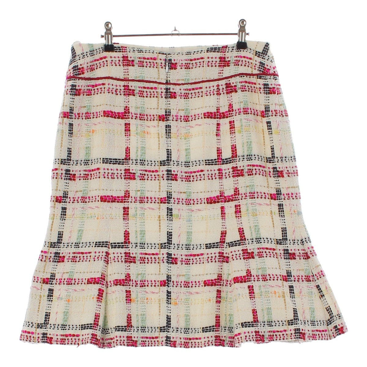 Chanel 04P Tweed Skirt Flare Skirt P23306 Off-White Multicolor 40