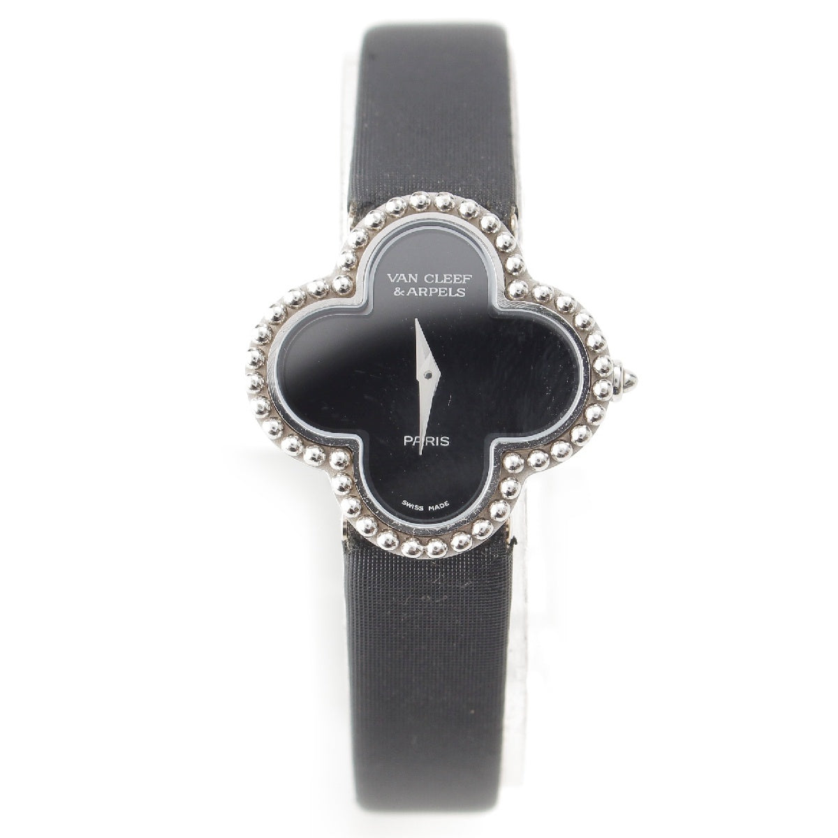 Van Cleef & Arpels Vintage Alhambra K18WG Onyx Quartz Wristwatch Black