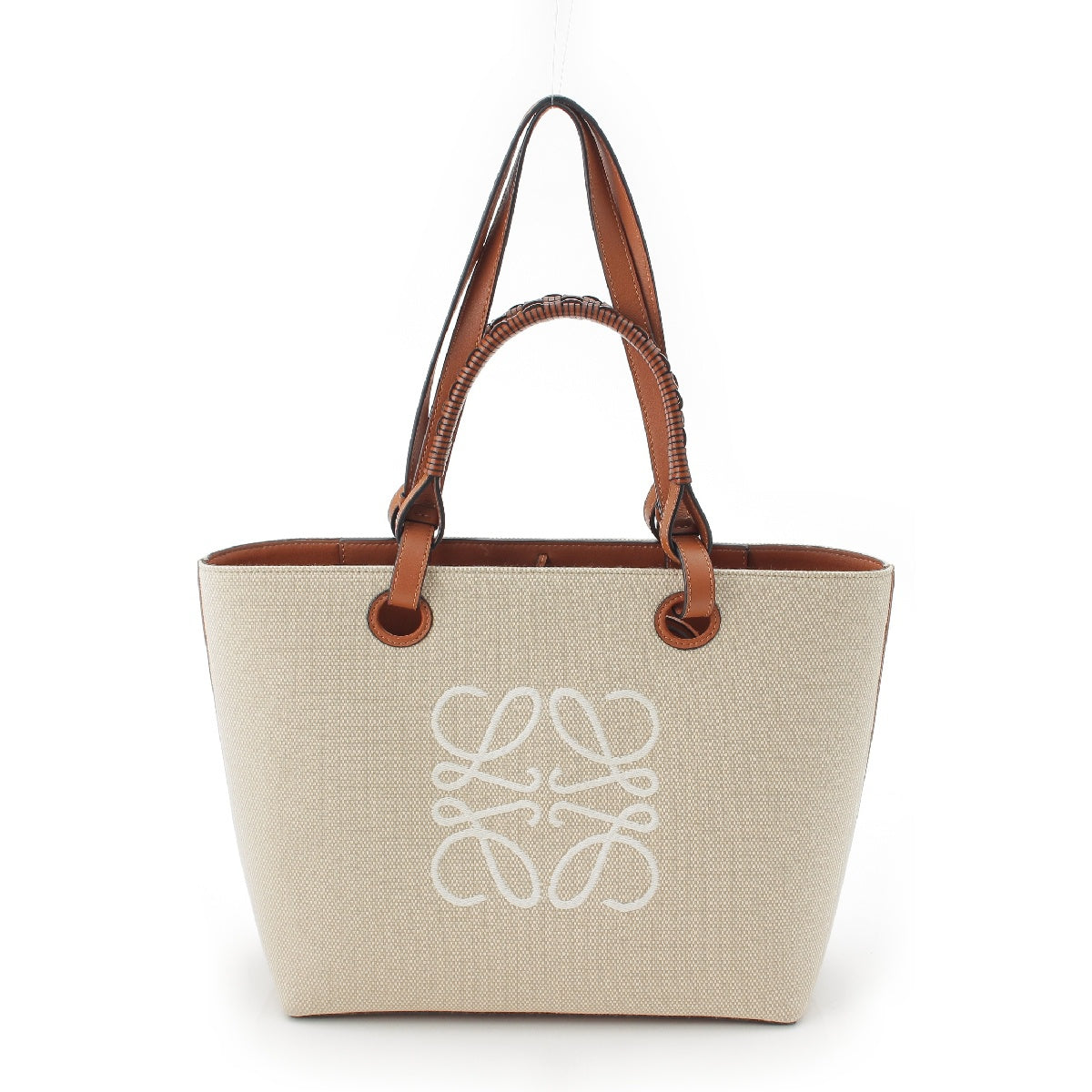 LOEWE ANAGRAM SMALL JACQUARD TOTE BAG A717S72X06 NATURAL BEIGE