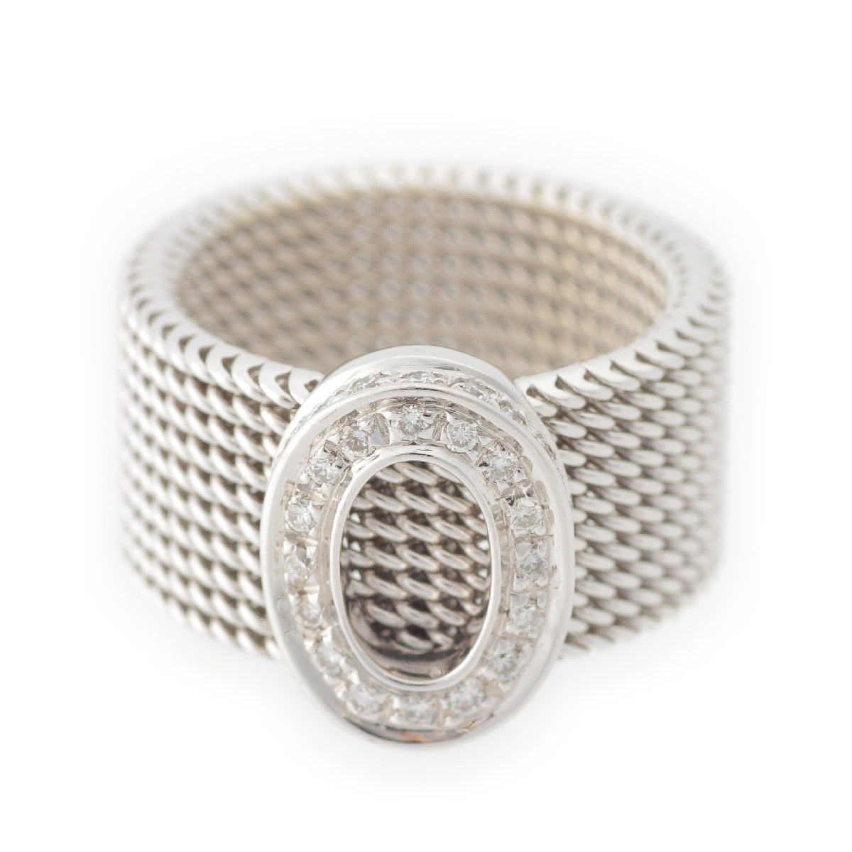 Damiani Pavé Diamond Mesh Ring ring ring 750WG K18 White gold 11号