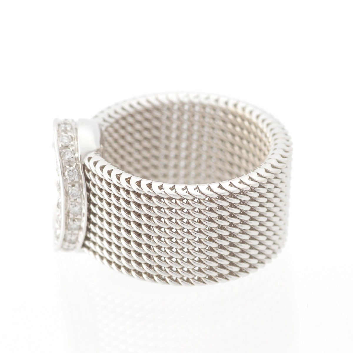 Damiani Pavé Diamond Mesh Ring ring ring 750WG K18 White gold 11号