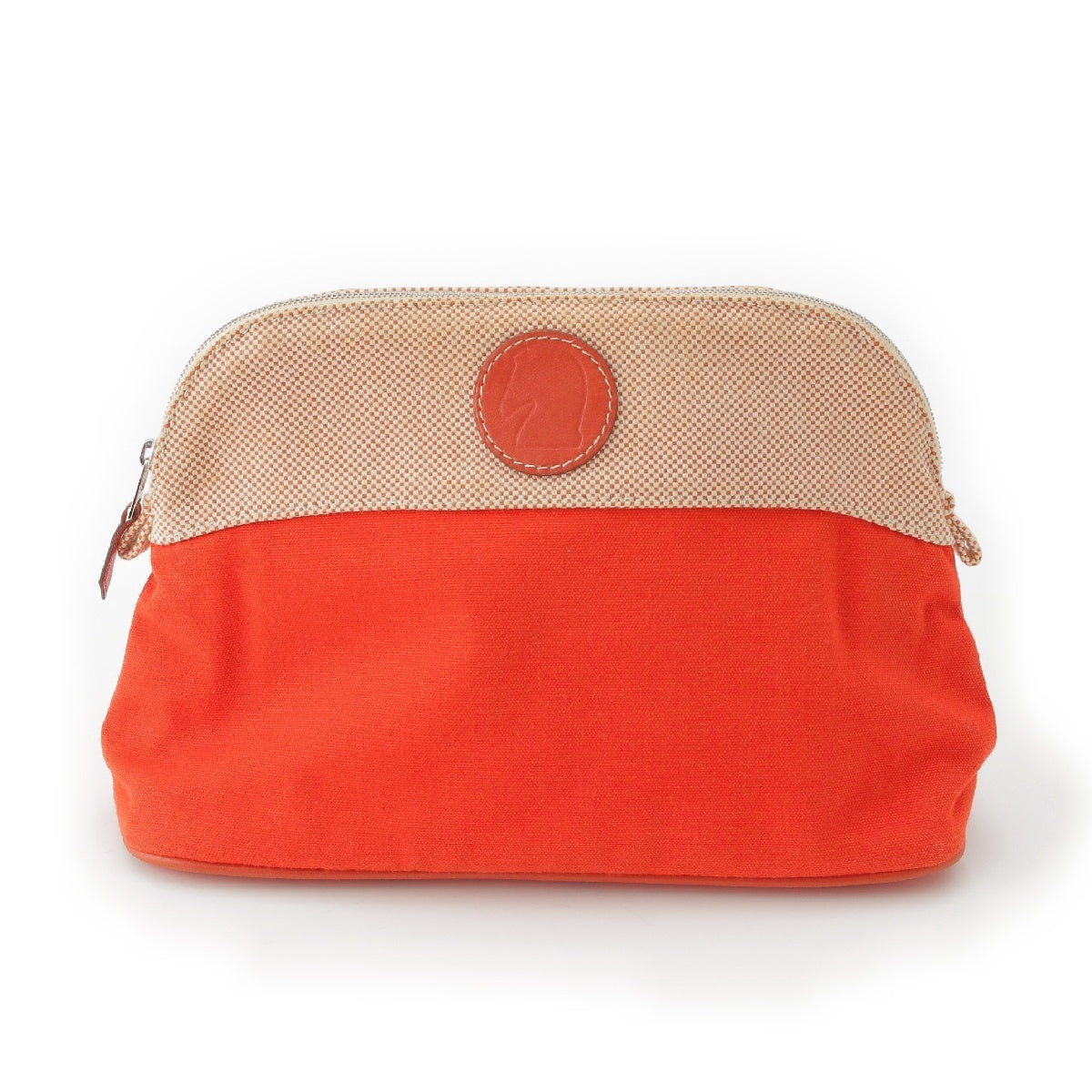 HERMES Bolide pouch MM25 Toile H Officier Samarkand Bicolor Cosmetics Pouch accessory case MM25 Terracotta Beige Orange