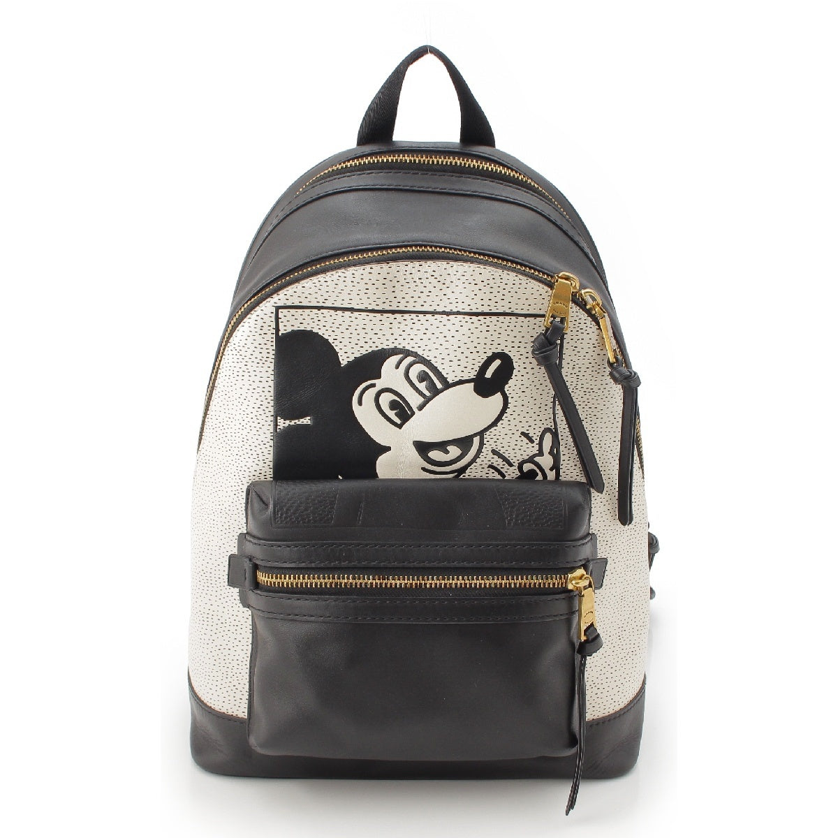 Coach Mickey Mouse Disney Keith Haring Academy Backpack Black White