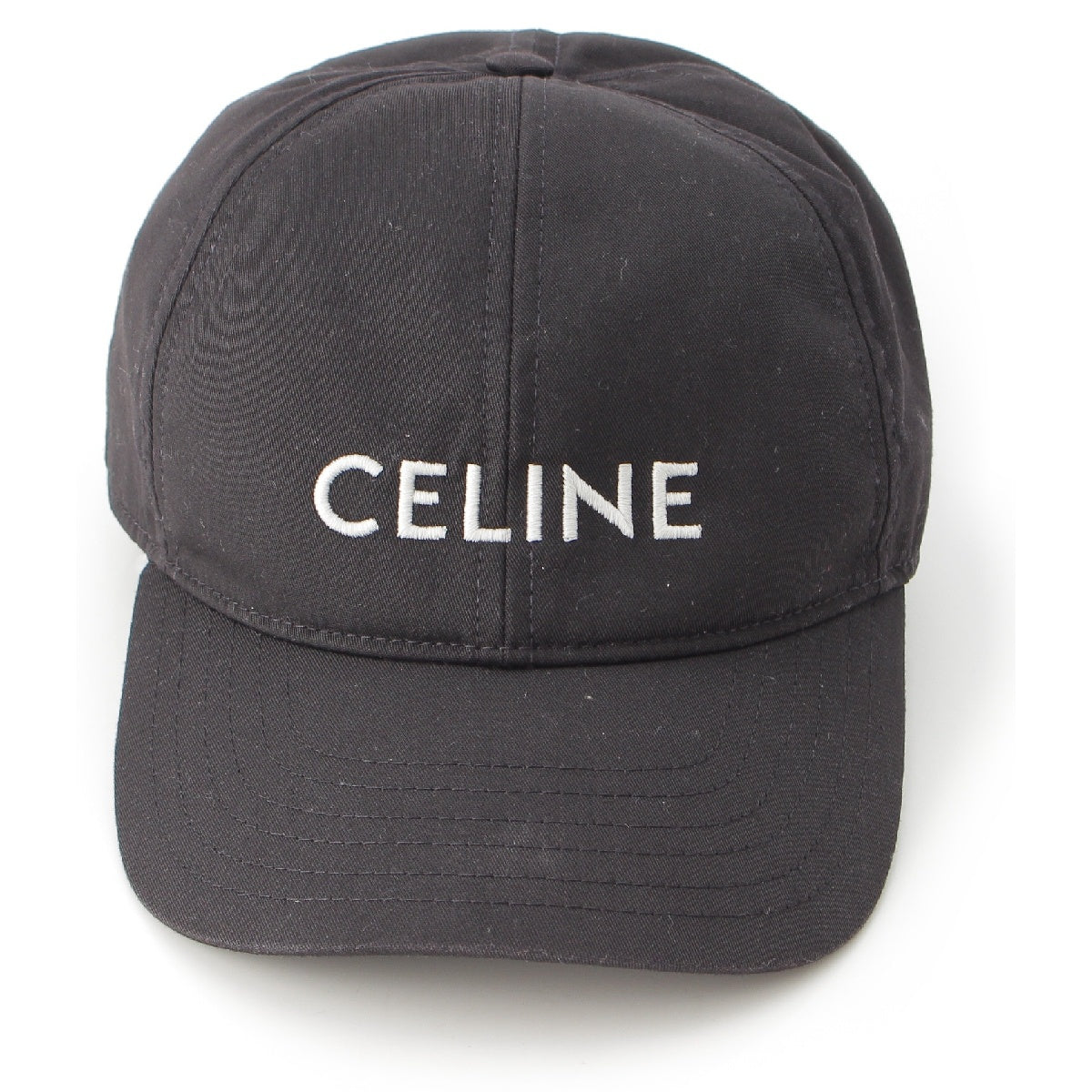 Celine Men's Logo Embroidered Baseball Cap Hat Black White