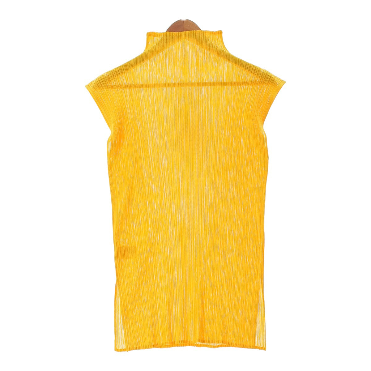 Pleated Please Bottleneck Sleeveless Blouse Vest Top PP42-JK603 Yellow 4