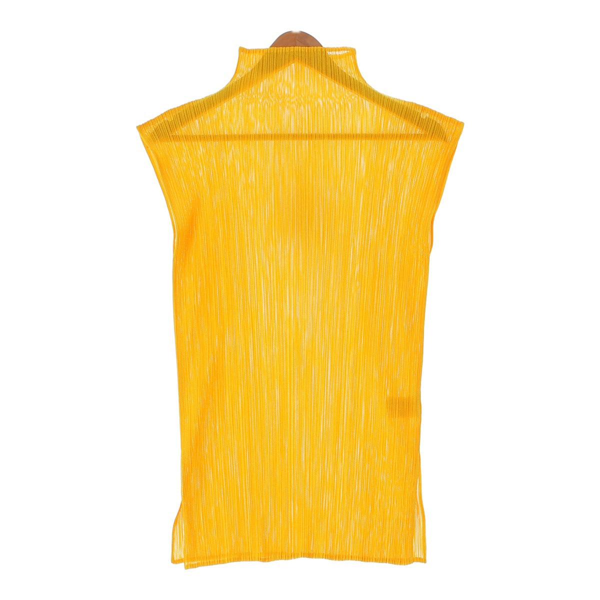 Pleated Please Bottleneck Sleeveless Blouse Vest Top PP42-JK603 Yellow 4