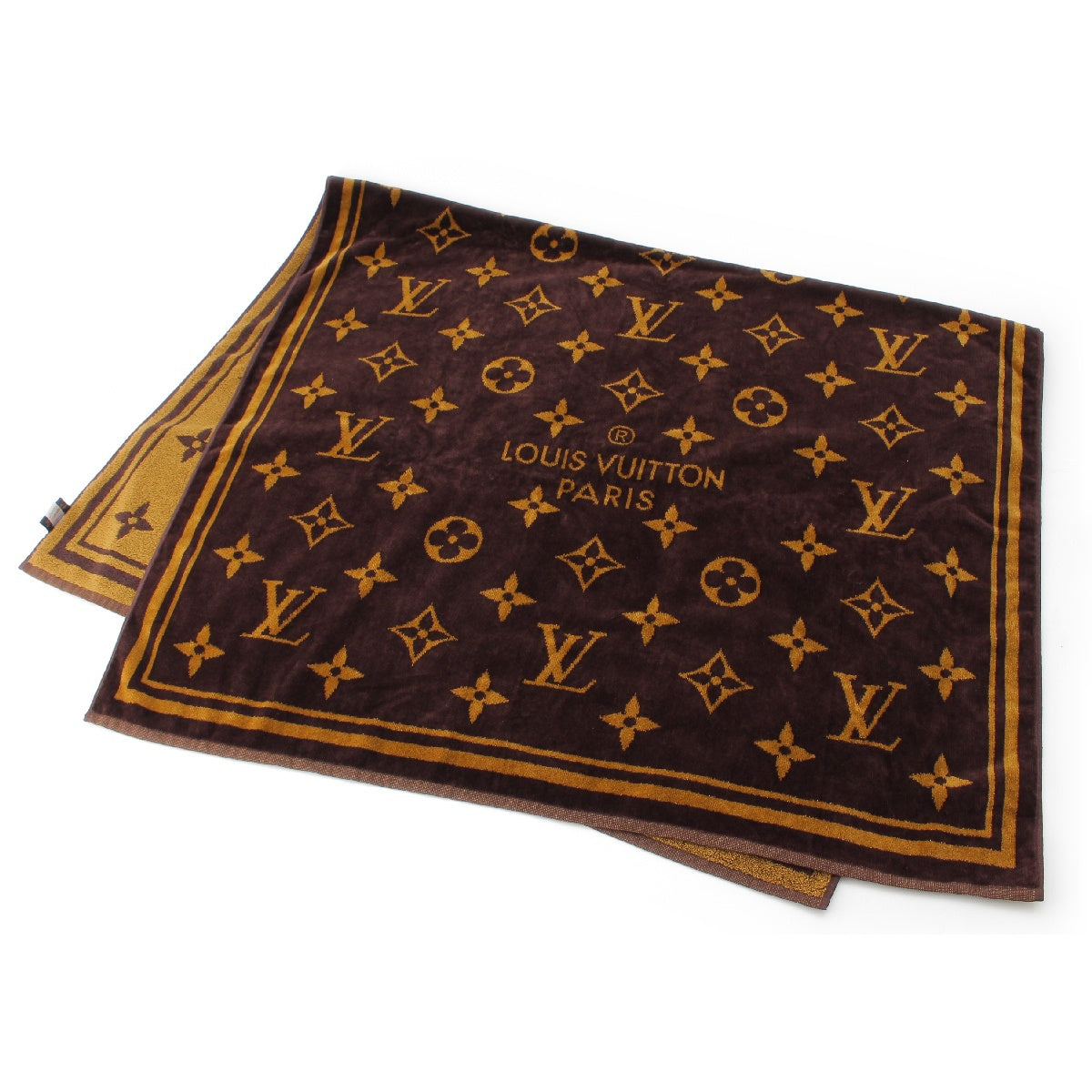 Louis Vuitton Cotton Monogram Dora de Bain Classic Beach Towel M72364 Brown