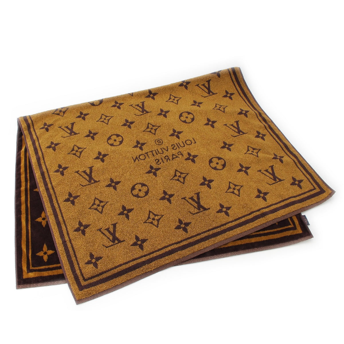 Louis Vuitton Cotton Monogram Dora de Bain Classic Beach Towel M72364 Brown