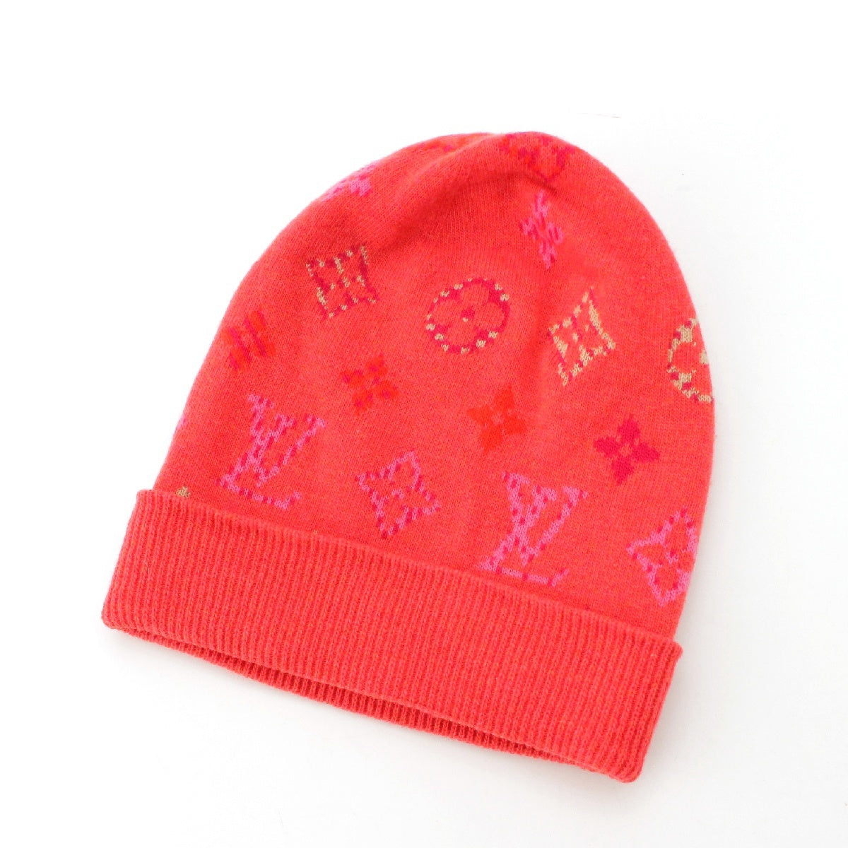 LOUIS VUITTON Monogram Bonepop wool cashmere Knit cap Hat beanie M70843 pink