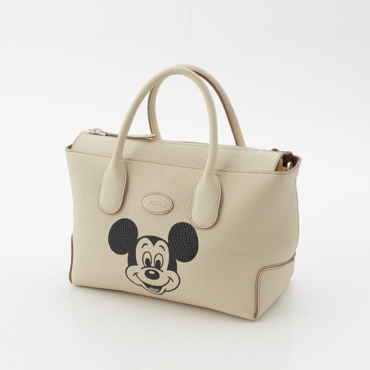 TOD’S × Disney Calf leather Mickey Mouse 2way Shoulder Handbag white