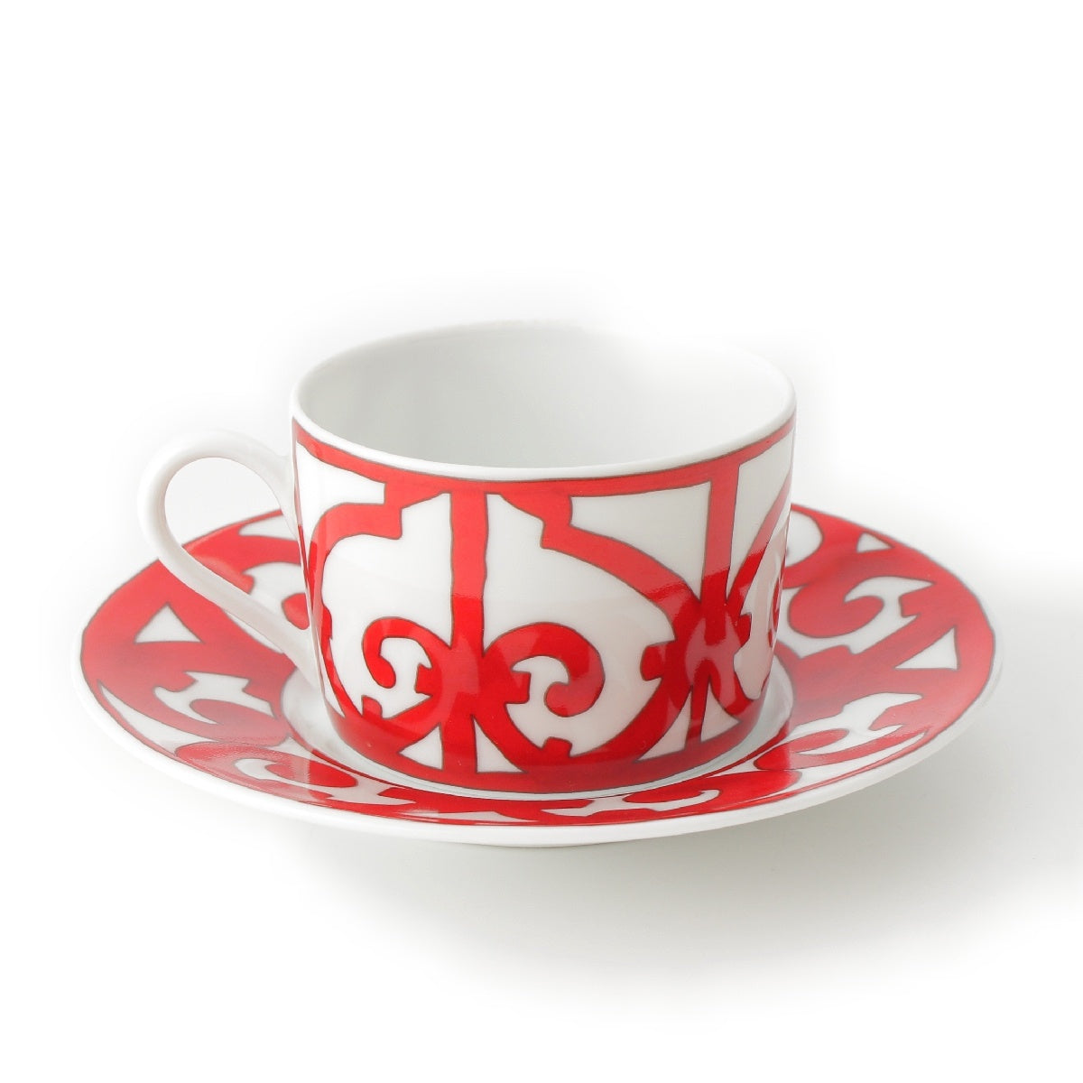 Hermes Gadalquivir Cup & Saucer Set of 2 Tableware 011016P2 Red x White