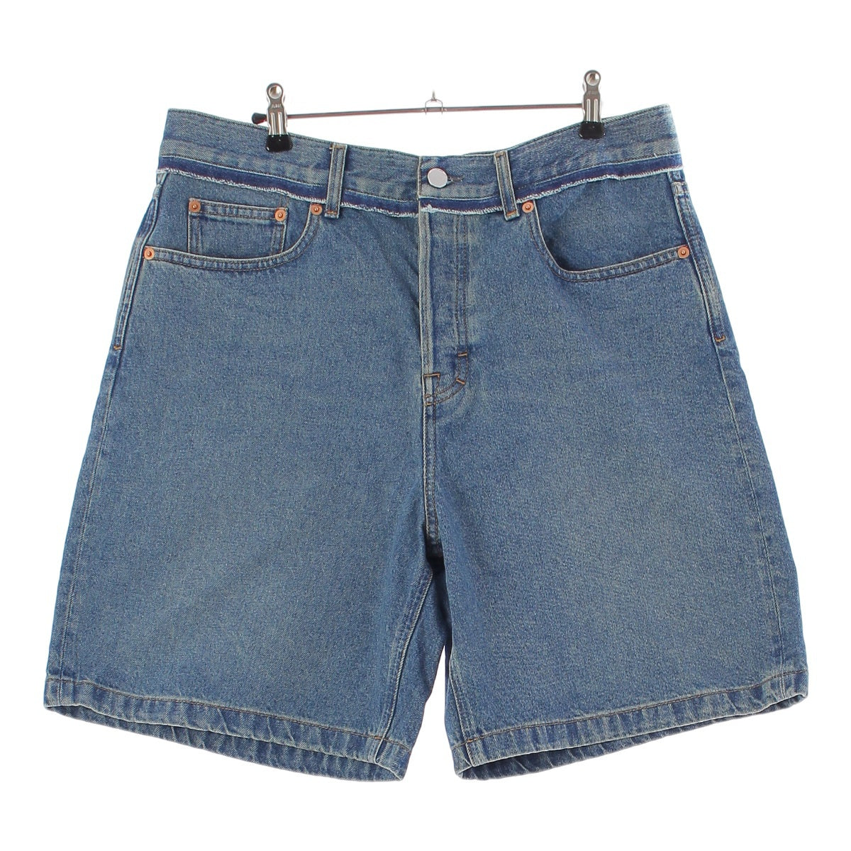 Gucci 24 Men's Logo Washed Denim Jeans Shorts 785760 Blue 36