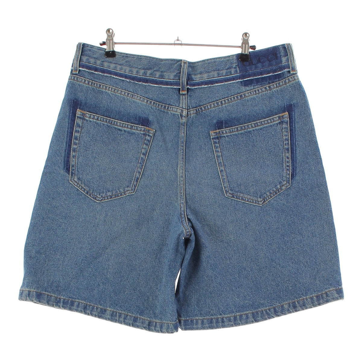 Gucci 24 Men's Logo Washed Denim Jeans Shorts 785760 Blue 36