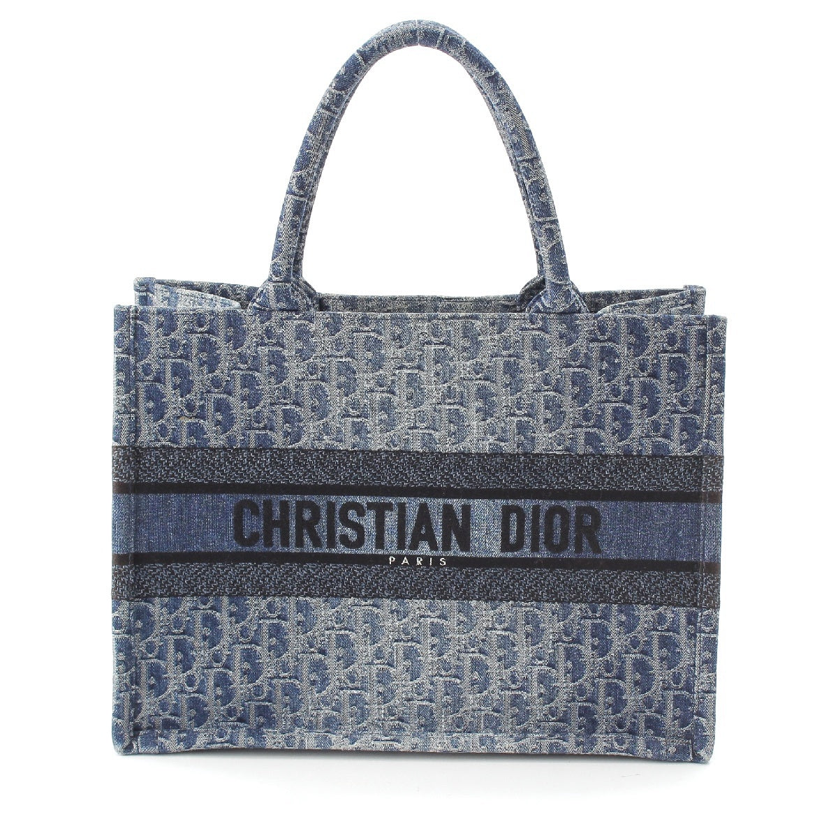 Christian Dior 24 years Oblique Book Tote Medium denim Jacquard all-over pattern Tote Bag Handbag M1296ZEGC_M49E blue