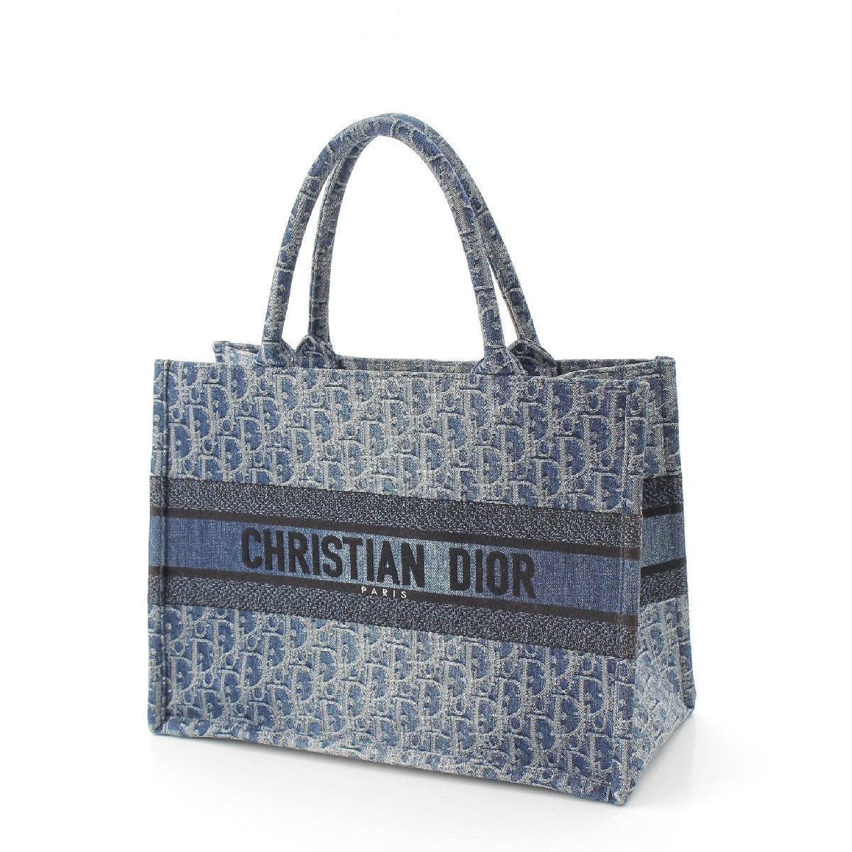 Christian Dior 24 years Oblique Book Tote Medium denim Jacquard all-over pattern Tote Bag Handbag M1296ZEGC_M49E blue