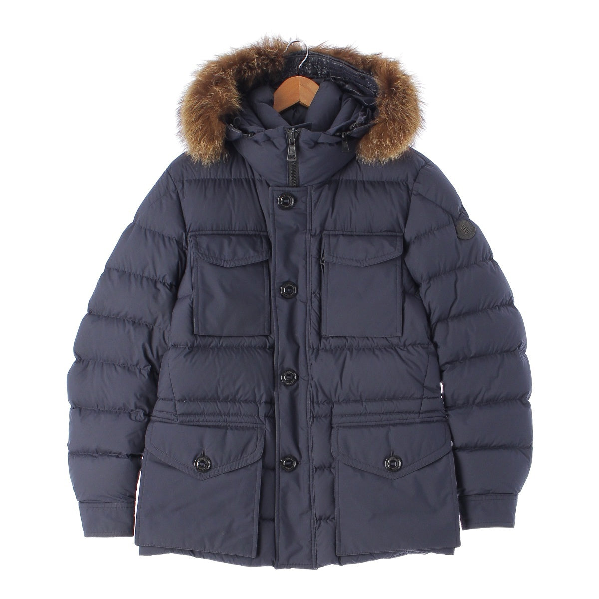 Moncler Men's 2019 AUGERT Marmot Fur Hood Down Jacket Outerwear Navy 2