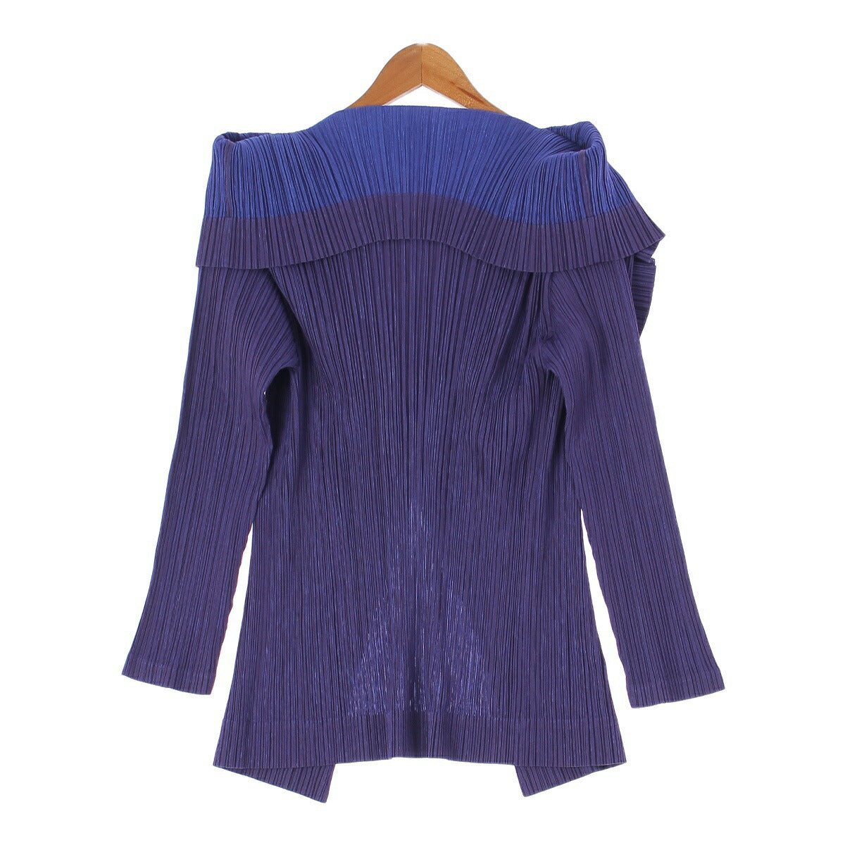 Pleated Please Issey Miyake Collar Deformed Pleated Jacket Cardigan PP63-JD465 Blue x Purple 4 [Used] [Authentic Product Guaranteed]