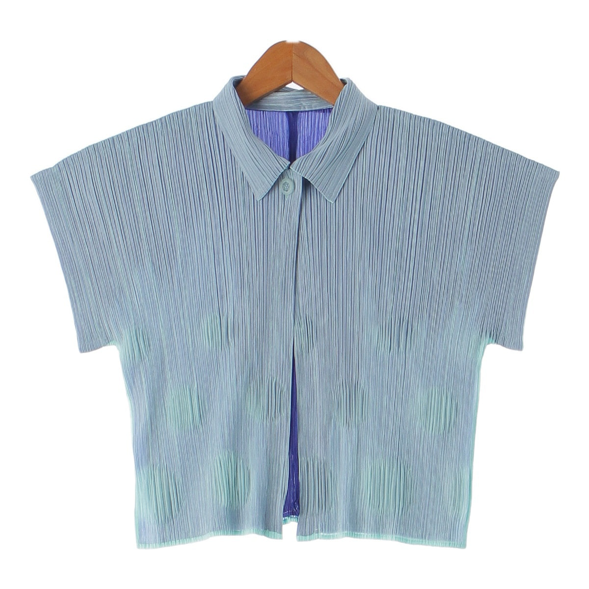 Pleated Please Issey Miyake Gradient Dot Flare Pleated Cardigan Tops Skirt PP81-JG796 PP81-JO794 Light Blue