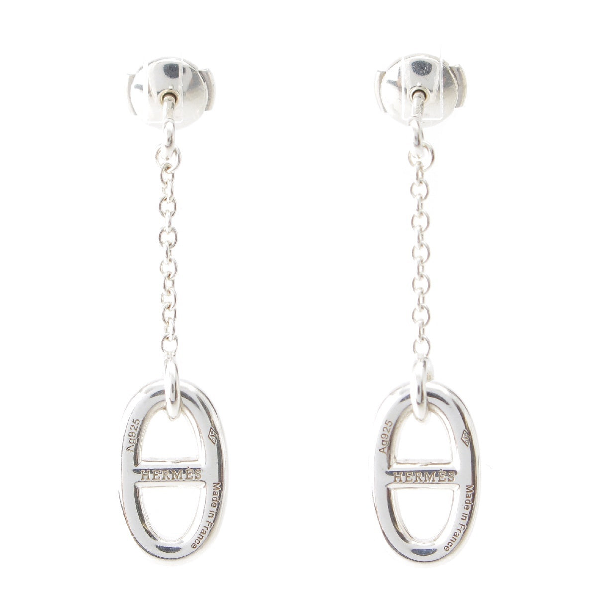 Hermes Farandole Chain Pierce Earring Chaine d'Ancre Ag925 Silver 6.8g