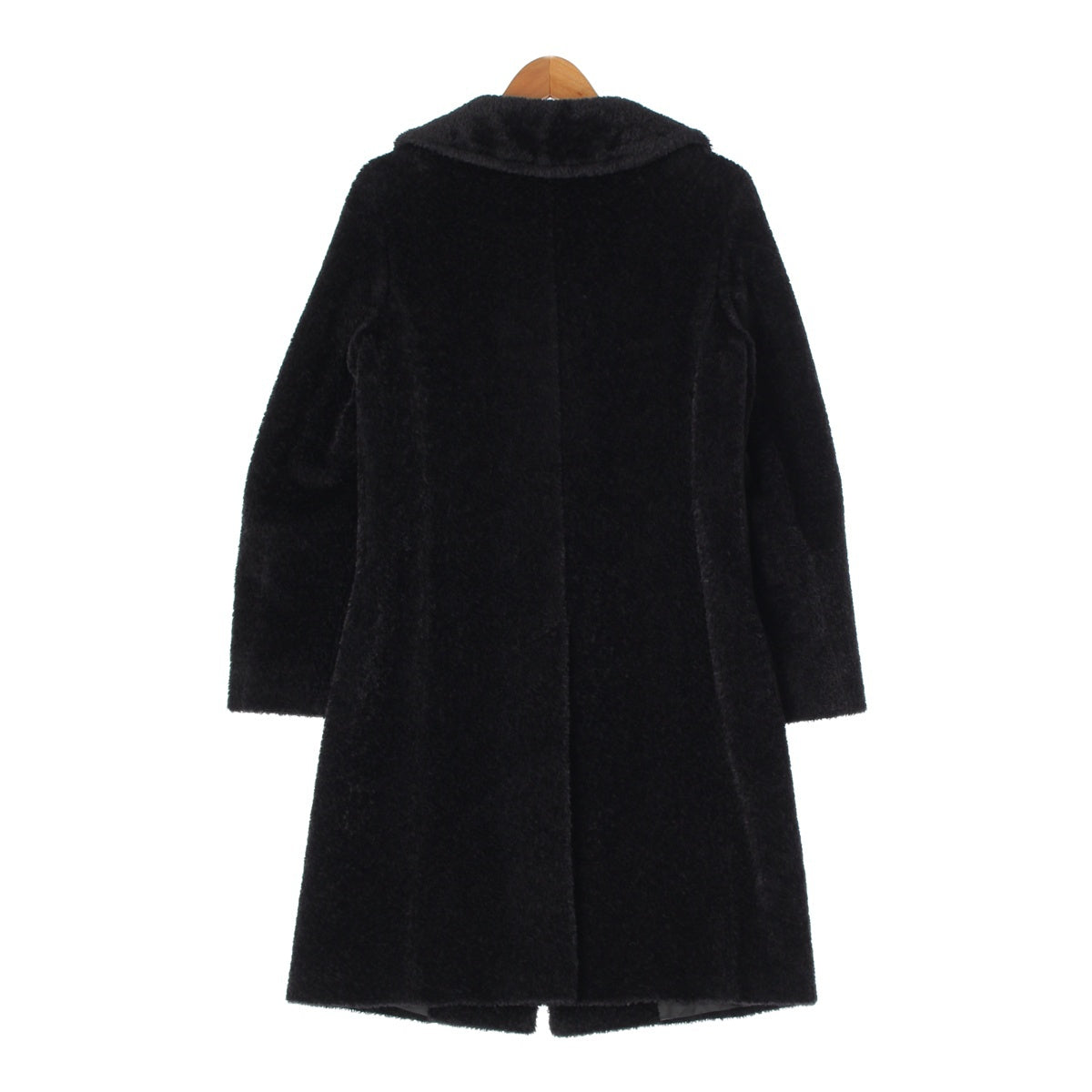 Max Mara OTS Alpaca x Virgin Wool Teddy Coat Outerwear Black 40