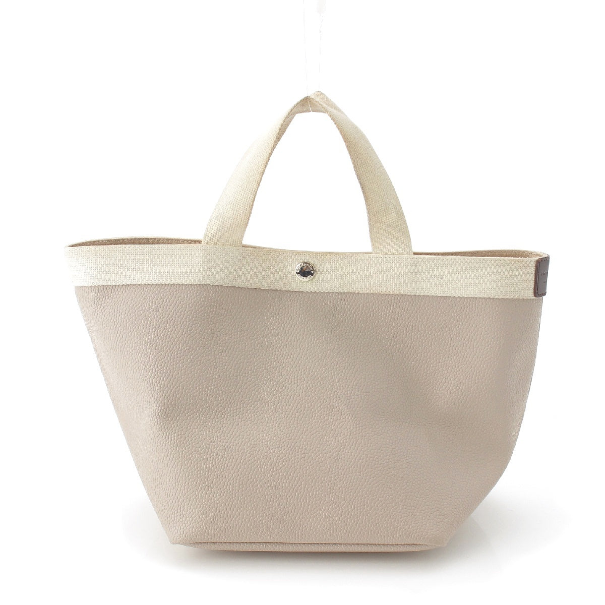 Herve Chapelier Coated Canvas Tote Handbag Mastic x Ivory