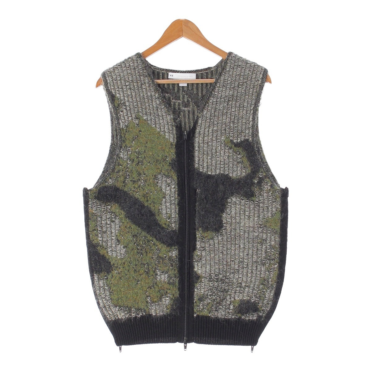 Y3 Yohji Yamamoto Adidas Collaboration Men's Camouflage Knit Vest Khaki XS