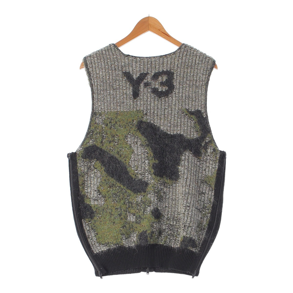 Y3 Yohji Yamamoto Adidas Collaboration Men's Camouflage Knit Vest Khaki XS