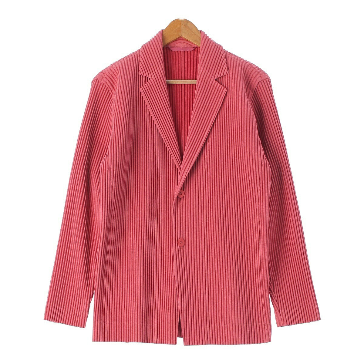 Homme Plisse Issey Miyake Men's Pleated Tailored Jacket HP13JD157 Coral Pink 2 [Used] [Authentic Product Guaranteed]