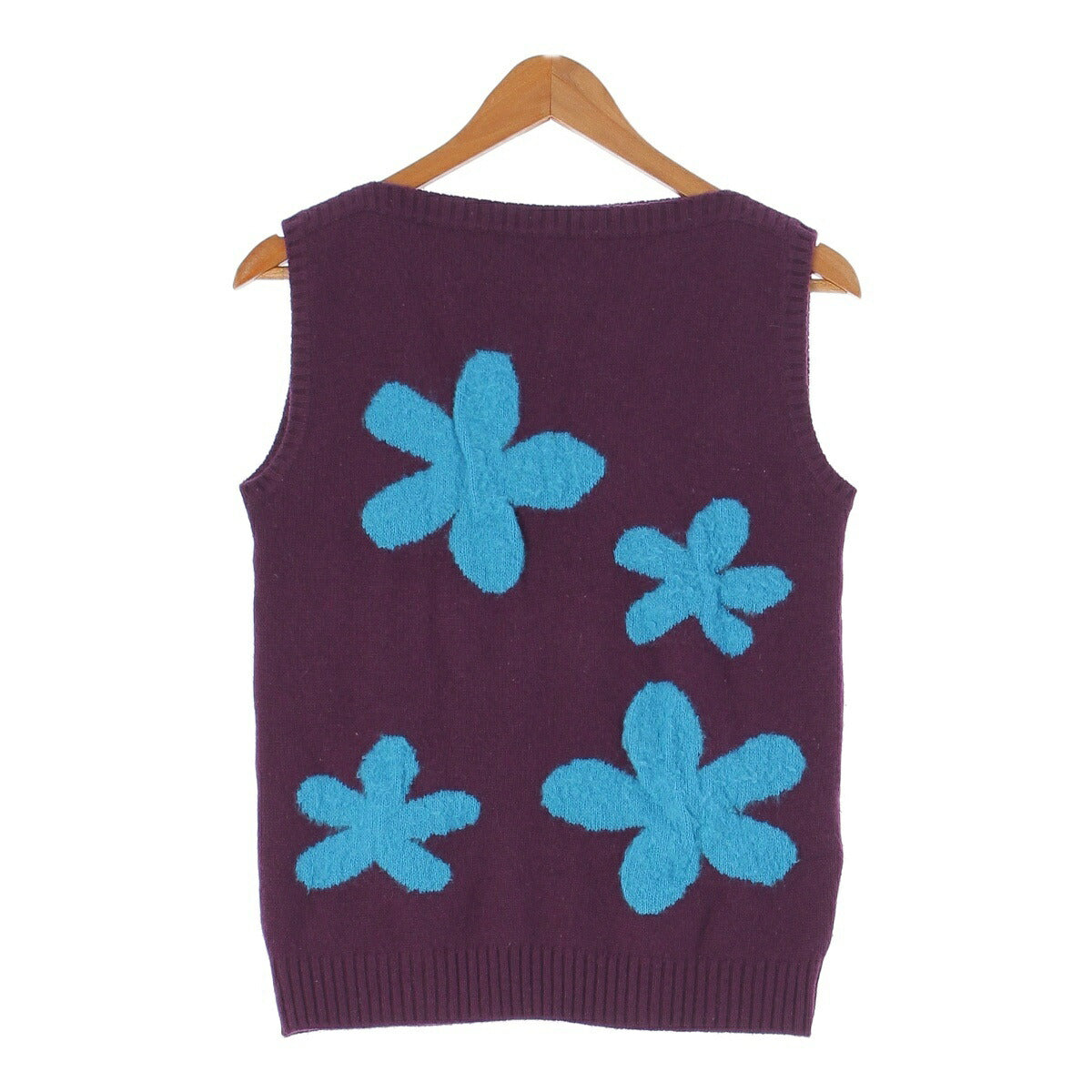 Undercover Wool Cashmere Blend Flower Knit Vest Top S60 Purple x Light Blue M [Used] [Authentic Product Guaranteed]