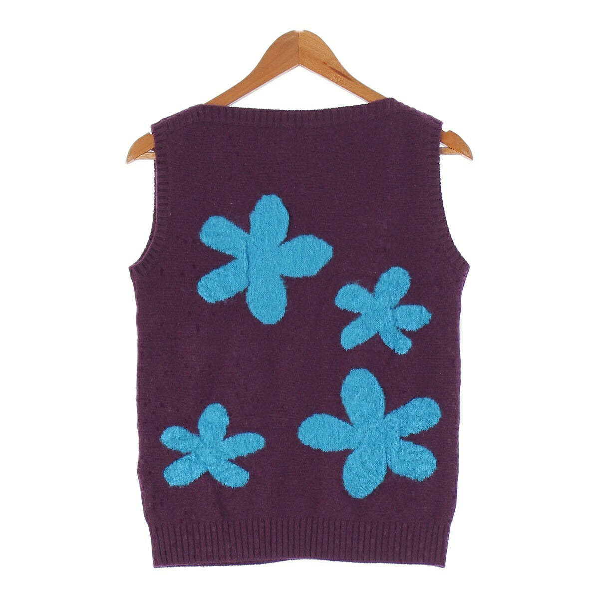 Undercover Wool Cashmere Blend Flower Knit Vest Top S60 Purple x Light Blue M [Used] [Authentic Product Guaranteed]