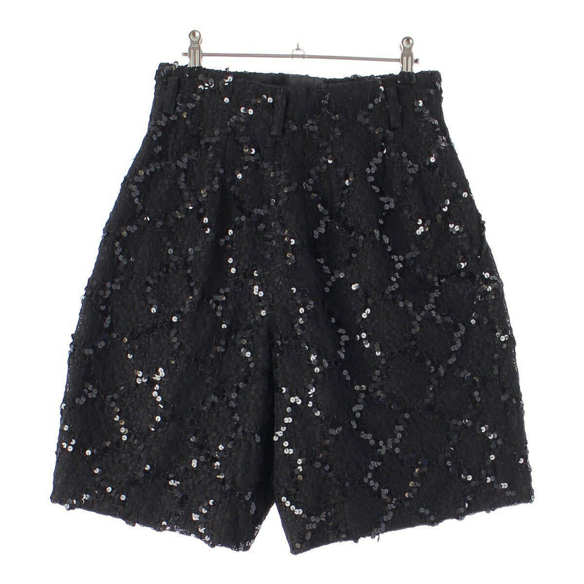 Comme des Garcons 80s Sequin Short Pants Bottoms Gold Plated-11009S Black S [Used] [Authentic Product Guaranteed]