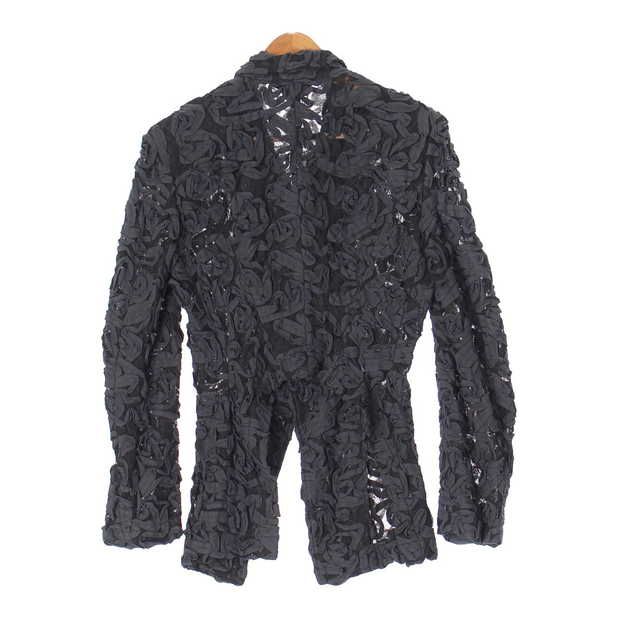 Comme des Garcons 90s Flower Lace Tailored Jacket Black S