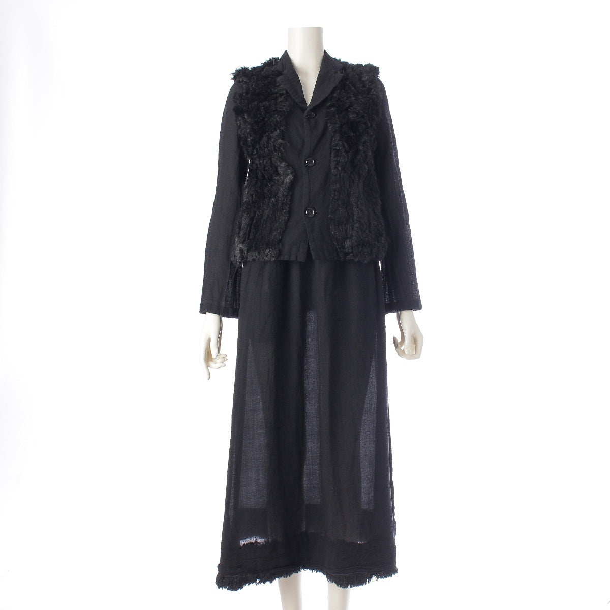 Comme des Garcons Robe de Chambre 00AW Faux Fur Wool Set RJ-040420 Black