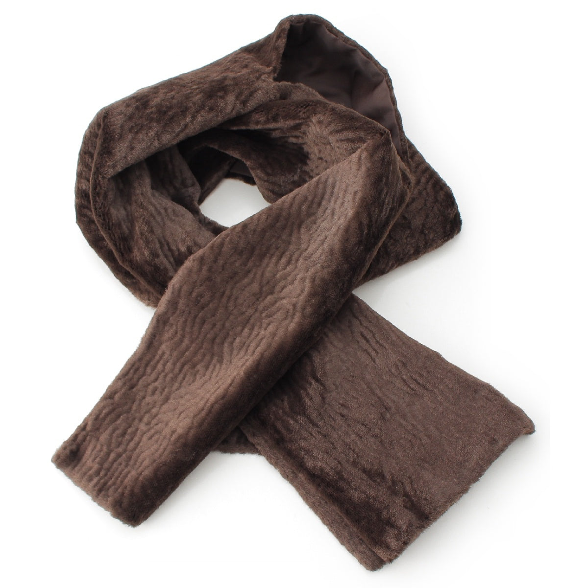 Comme des Garcons 97AW Cotton Blend Faux Fur Stole Scarf GV-04005D Brown