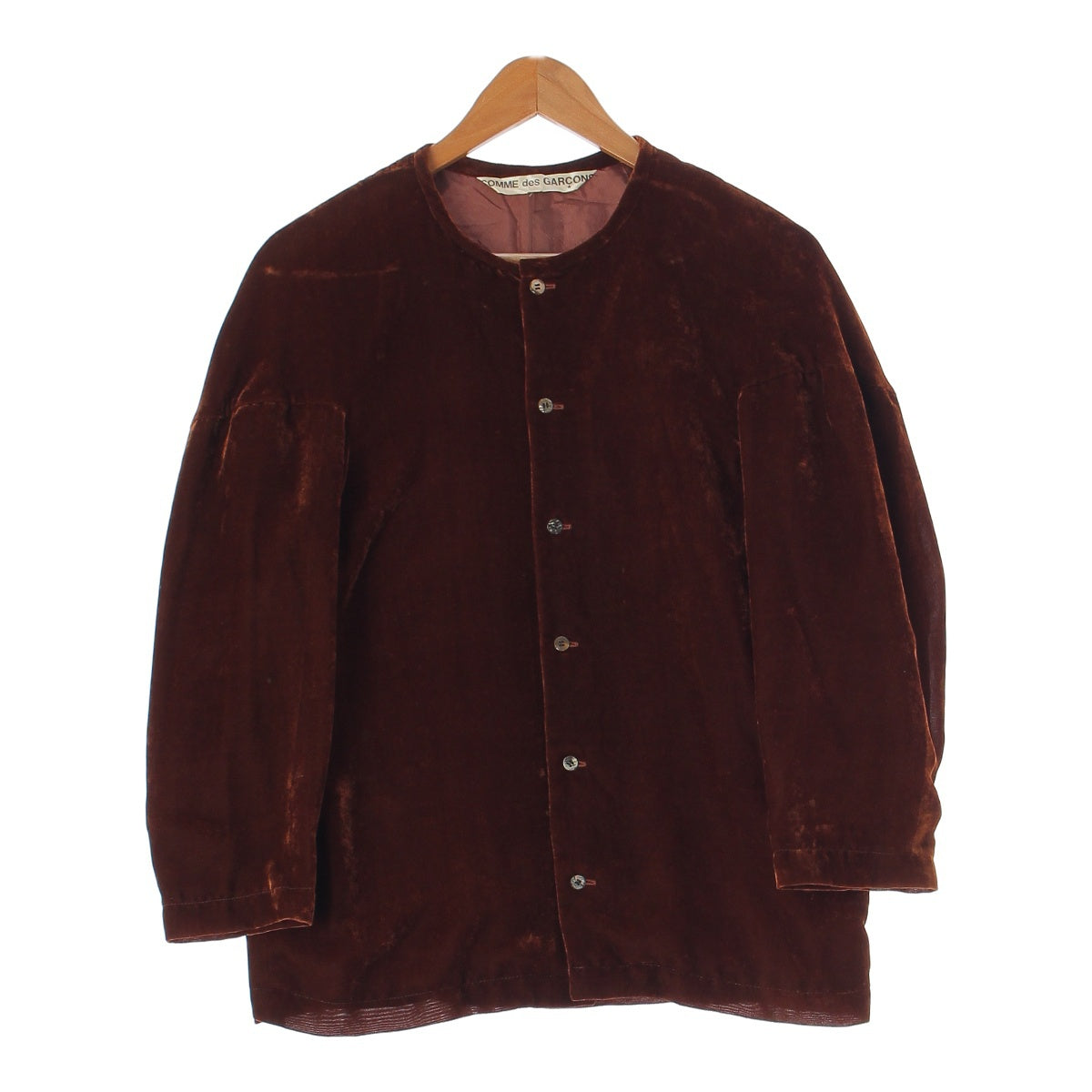 Comme des Garcons 90AW Velour Cardigan Top GB-05010M Brown M