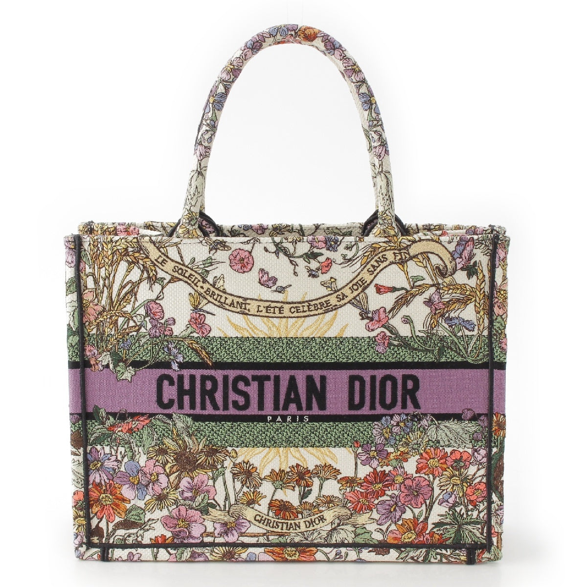 Christian Dior Quatre Saisons Ete Soleil Canvas Book Tote Medium Multicolor