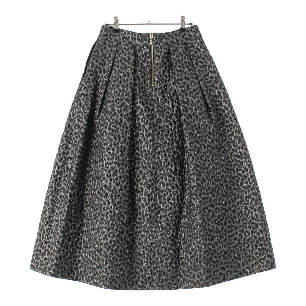 Drawer 22 years FALL Glitter Leopard Jacquard Tuck Long skirt black 36