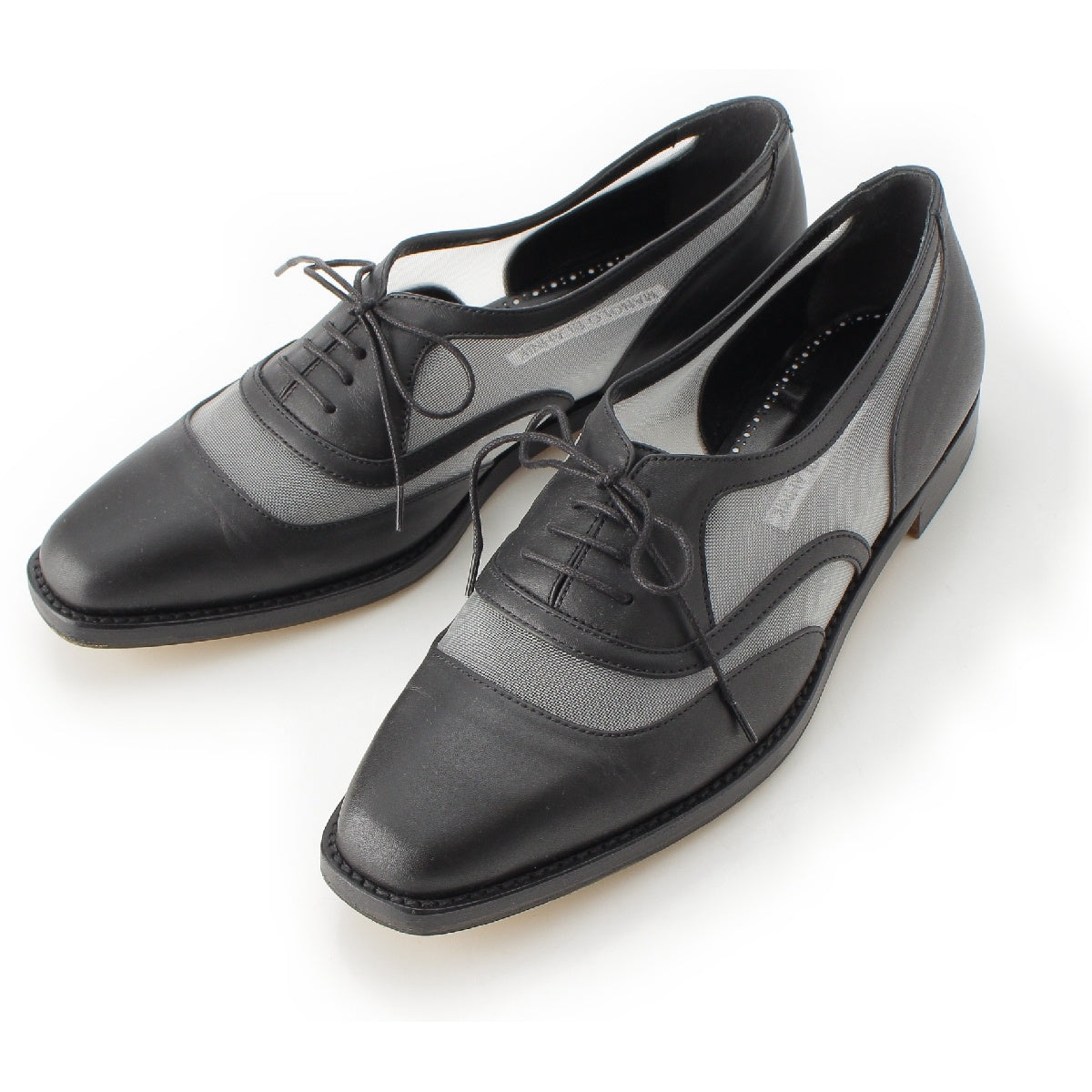 MANOLO BLAHNIK vitrol 255 leather loafer leather Oxford See-Through loafers shoes mnif-wz384 black 39