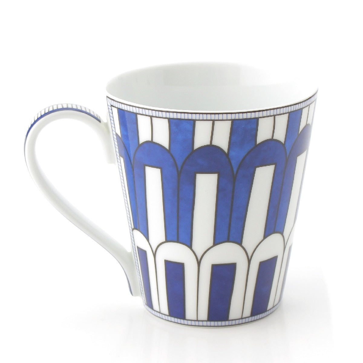 HERMES Blue Daiyuru China Overall handle Mug Cup tableware Blue white