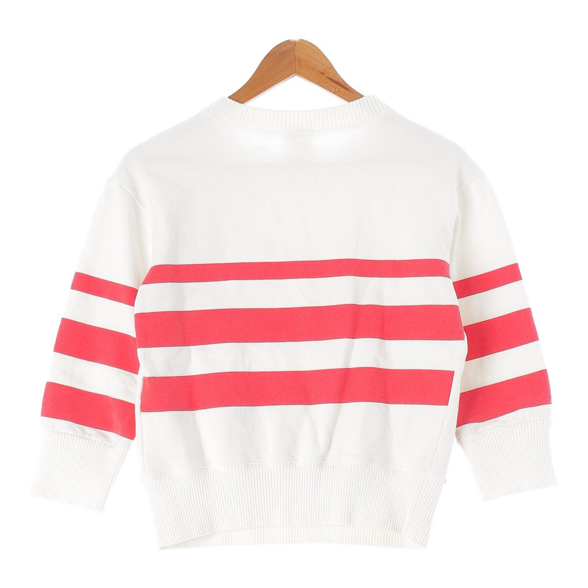 CHANEL 01A cotton Mademoiselle COCO Mark Fleece Lining sweat Sweatshirt Tops Pullover P18591 White red multicolor 40