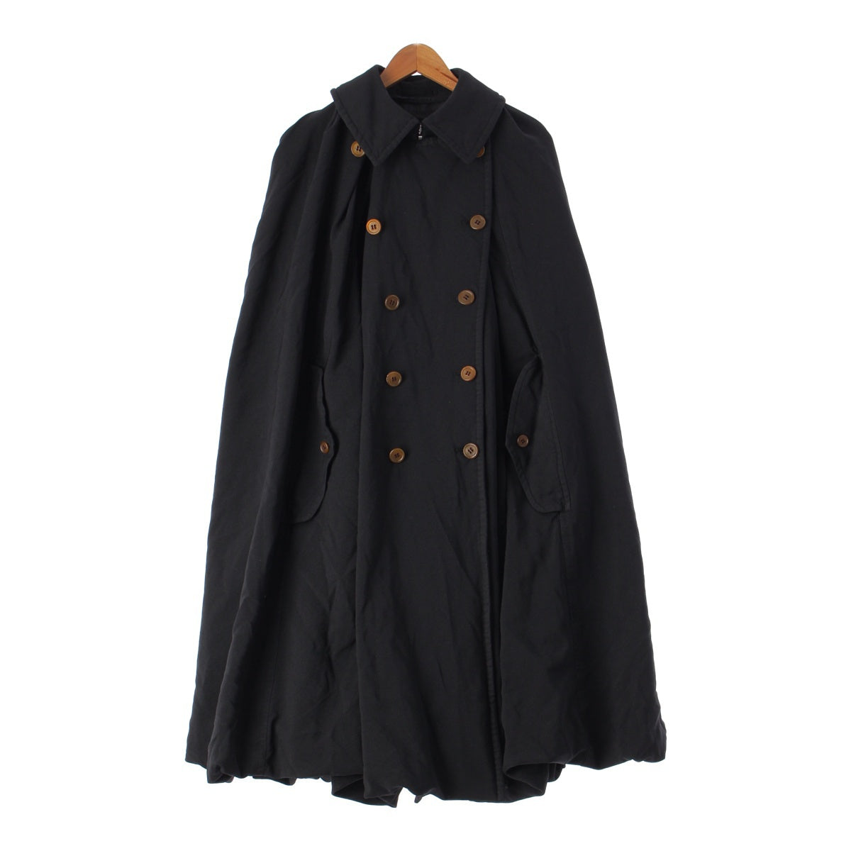 COMME des GARCONS 20 years Stand collar double-breasted long poncho Coat outer GF-C003 black XS