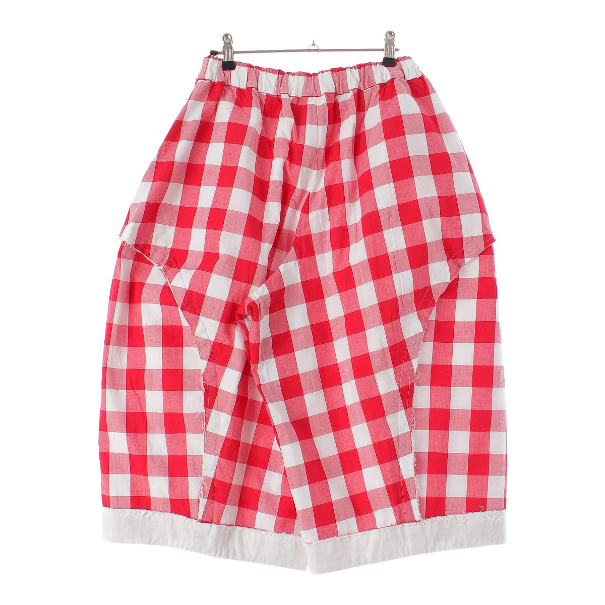 COMME des GARCONS 19AW cotton Check Pattern Switching Wide Pants Bottoms GE-P029 Red white XS