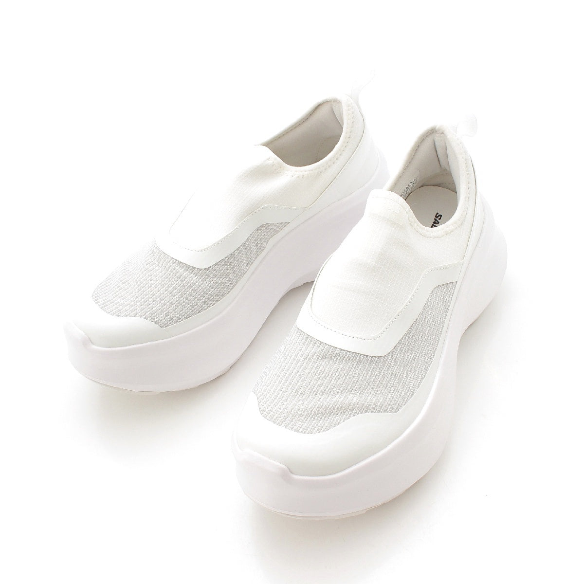 COMME des GARCONS × Salomon 23 years SLIP ON PLATFORM CDG fabric Plat form Slip-on sneakers 475153 white 26cm