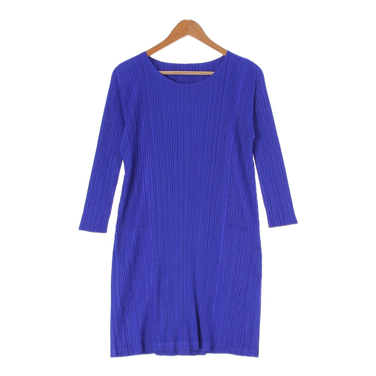 PLEATS PLEASE ISSEY  16AW Pleated Crew Neck Long Sleeve one piece PP63-JT16 blue 3