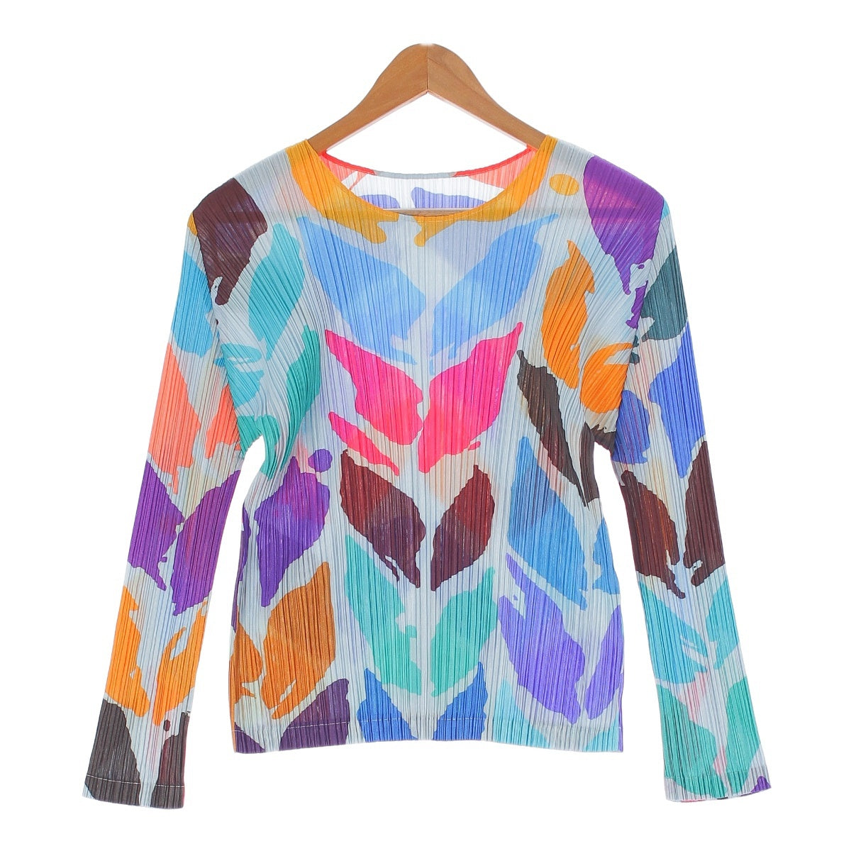 PLEATS PLEASE ISSEY  18Stainless Steel Pleated all-over pattern Long sleeve shirt Tops Cut and sewn Blouses PP81-JK741 multicolor 3